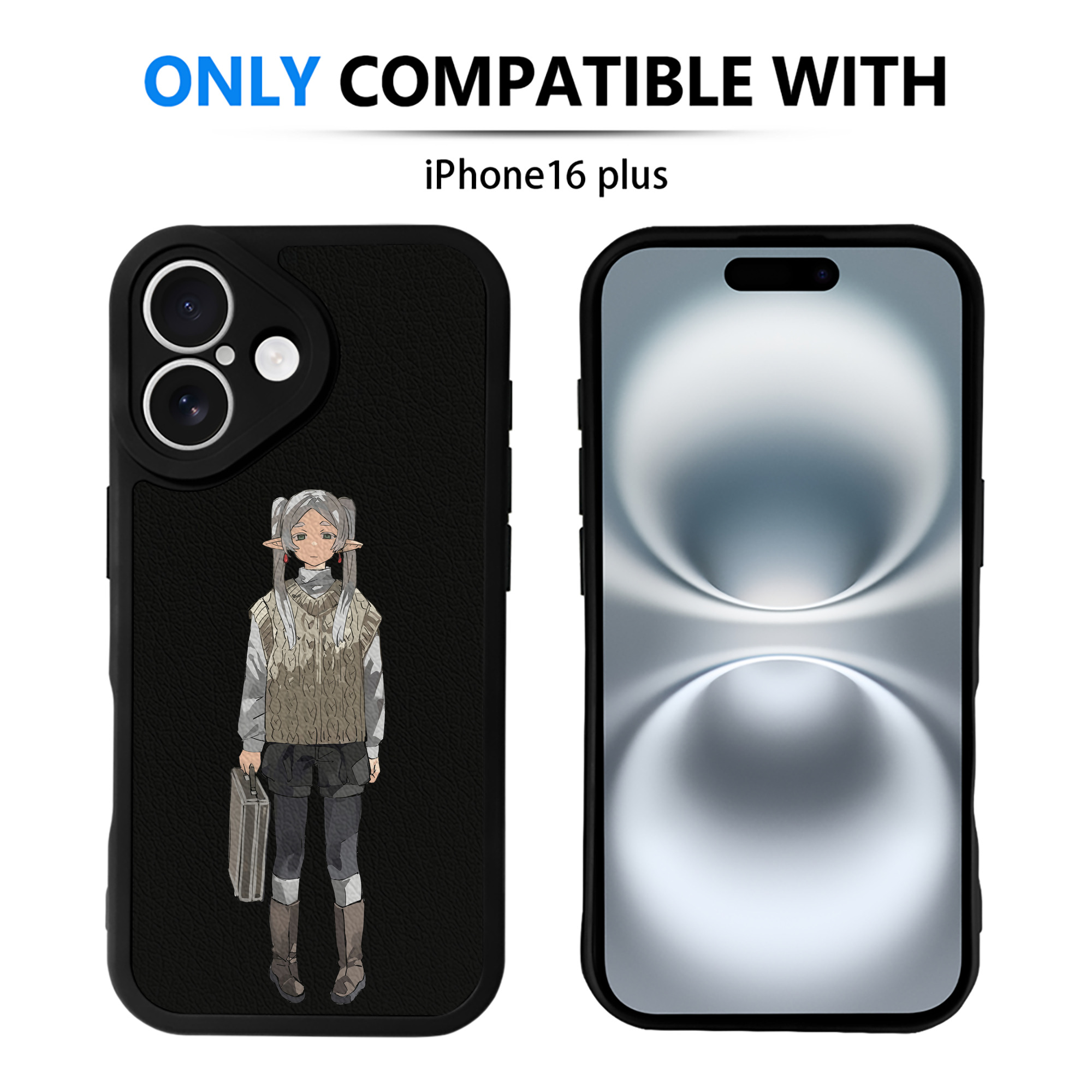 （画像用） 葬送のフリーレン Frieren 【iPhone 16シリーズ対応】シリコンスマホケース（レザー調） 材質：シリコン